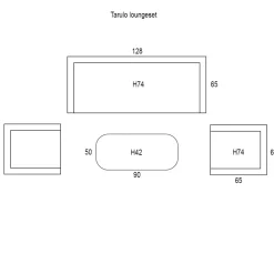 Brico Garden Impressions Tarulo Loungeset 4-Delig - Donker Grijs- Loungesets