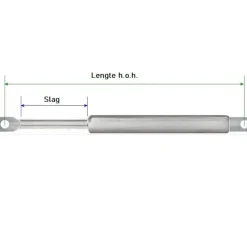 Brico Gasveer Zwart - 600Mm - 300N - Inclusief Bevestigingen- Hoek- & Ankerwerk