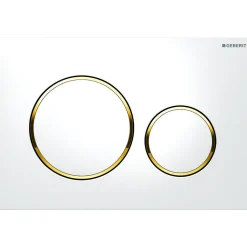 Bedieningspanelen|Brico Geberit Bedieningspaneel Sigma 20 Voor Up320, Up720, Up300 En Up700 Inbouwreservoirs| 246X164Mm Goud/Wit