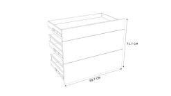 Keukenkasten|Brico Geheel Van 1 Lade + 2 Korflades Keukenkast Modulo Nyl Opaalwit 90X72Cm