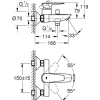 Badkranen|Brico Grohe Badmengkraan Start Edge 1/2" Chroom