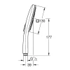 Douchekop|Brico Grohe Handdouche Cube 3 Stralen Chroom Witte Sproeiplaat