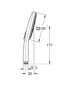 Douchekop|Brico Grohe Handdouche Cube 3 Stralen Chroom Witte Sproeiplaat