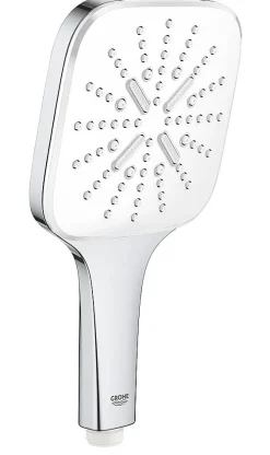 Douchekop|Brico Grohe Handdouche Cube 3 Stralen Chroom Witte Sproeiplaat