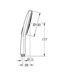 Douchekop|Brico Grohe Handdouche Rainshower Smartactive O130Mm Supersteel