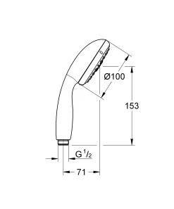 Douchekop|Brico Grohe Handdouche Vitalio Start 100Mm 3 Stralen Chroom