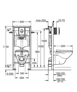 Inbouwtoiletten|Brico Grohe Inbouwreservoir Set Geo | Soft-Close Toiletzitting | Randloos Toiletpot