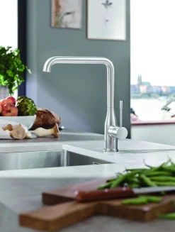 Keukenkranen|Brico Grohe Keukenmengkraan Essence Supersteel Mat