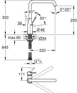 Keukenkranen|Brico Grohe Keukenmengkraan Essence Hard Graphite Zwart Geborsteld
