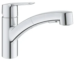 Keukenkranen|Brico Grohe Quickfix Start Keukenmengkraan Met Uittrekbare Handdouche Chroom