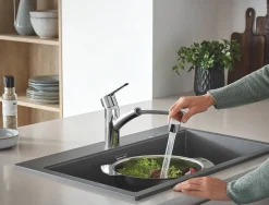 Keukenkranen|Brico Grohe Quickfix Start Keukenmengkraan Met Uittrekbare Handdouche Chroom