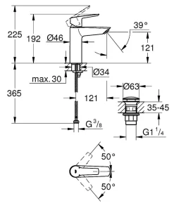 Wastafelkranen|Brico Grohe Quickfix Start Wastafelmengkraan M-Size Chroom
