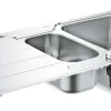 Keukenbladen & Spoelbakken|Brico Grohe Spoelbak K500 Met Druiprek 970X500Mm Rvs