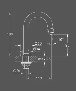 Fonteinkranen|Brico Grohe Toiletkraan Universal Supersteel/Rvs Look