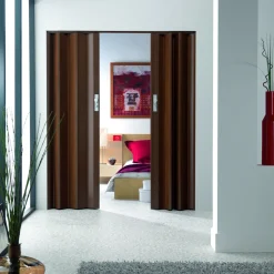 Brico Grosfillex Vouwdeur 'Axia' Pvc Teck 205X84Cm- Schuifdeuren