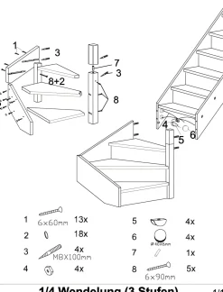 Brico Handystairs Gesloten Kwartslagtrap 
