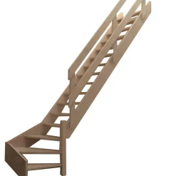 Brico Handystairs Molenaarstrap "Rustic70" - Kwartslag Rechts - Hoogte 280Cm - 13 Treden Van Grenenhout- Zoldertrappen