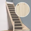 Brico Handystairs Open Kwartslagtrap "Vega80" - Links - 280 Cm Hoog - 13 Grenen Treden - Zonder Leuning- Zoldertrappen