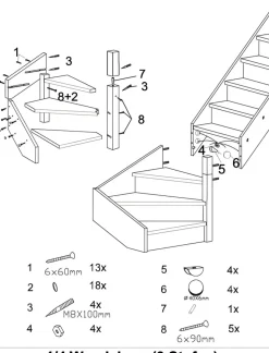 Brico Handystairs Open Kwartslagtrap 