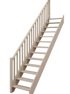 Brico Handystairs Open Rechte Trap "Vega80" - 280 Cm Hoog - 13 Grenen Treden - Met Leuning- Zoldertrappen