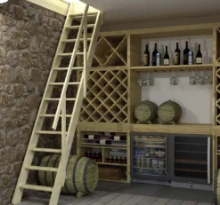 Brico Handystairs Steektrap "Fichte" - 55Cm Breed - Hoogte 286Cm - 12 Treden Van Grenen - Met Leuning- Zoldertrappen