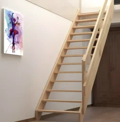 Brico Handystairs Steektrap "Rustic70" - 70Cm Breed - Hoogte 280Cm - 13 Treden Van Beukenhout (30Mm)- Zoldertrappen