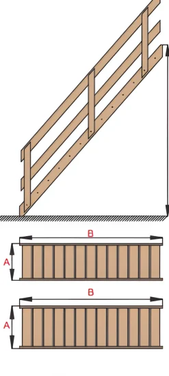 Brico Handystairs Steektrap "Rustic70" - 70Cm Breed - Hoogte 280Cm - 13 Treden Van Grenenhout (30Mm)- Zoldertrappen