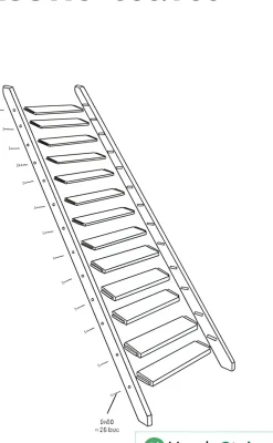 Brico Handystairs Steektrap "Rustic60" - 60Cm Breed - Hoogte 280Cm - 13 Treden Van Grenenhout (30Mm)- Zoldertrappen