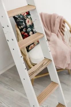 Brico Handystairs Uitschuifbare Steektrap Max6 - H=152 Cm - Beukenhout - Wit- Zoldertrappen
