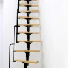 Brico Handystairs Zoldertrap "Swirl" - Multi-Inzetbaar - Hoogte 294Cm - 12 Treden Van Berken - Zwart Staal- Zoldertrappen