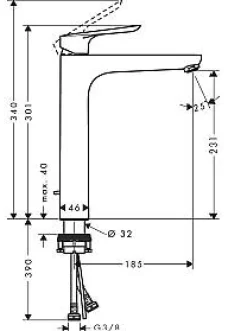 Wastafelkranen|Brico Hansgrohe Wastafelmengkraan Logis E Xl Chroom