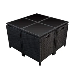Brico Happy Garden Buitenmeubelsets Santorin - Zwart - Geweven Hars- Loungesets