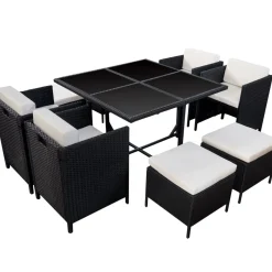 Brico Happy Garden Buitenmeubelsets Santorin - Zwart - Geweven Hars- Loungesets