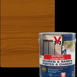 Brico Houtbeits V33 Deuren & Ramen High Protection Midden Eik Zijdeglans 2,5L- Beits