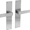 Brico Intersteel Deurklink Amsterdam + Plaat 250X55X2Mm Blind Geborsteld Rvs- Deurbeslag