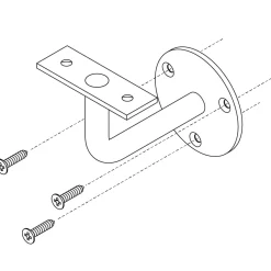 Brico Intersteel Leuninghouder Hol Zadel Blind Messing Gelakt- Trapleuningen