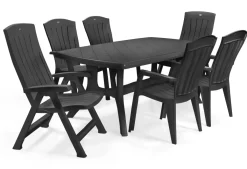Brico Jardin Tuinstoel Santorini Grafiet 65X61X99Cm- Tuinstoelen