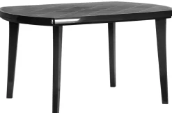 Brico Jardin Tuintafel Elise Ovaal Kunststof Grafiet 137X90Cm- Tuintafels