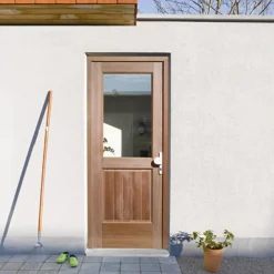 Brico Jewe Ingekaste Buitendeur 'Brussel' Hardhout Rechts 83Cm- Voordeuren