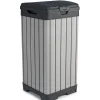 Vuilnisbakken|Brico Keter Afvalbak Rockford 124L Grijs 41X41X87,4Cm Buiten