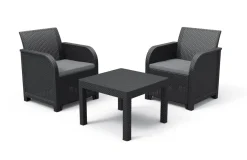 Brico Keter Balkon Loungeset Rosalie + Kussens Wicker 3-Delig- Loungesets