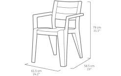 Brico Keter Tuinstoel Julie Cappuccino 61,5X58,5X79Cm- Tuinstoelen