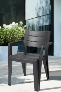 Brico Keter Tuinstoel Julie Grafiet 61,5X58,5X79Cm- Tuinstoelen