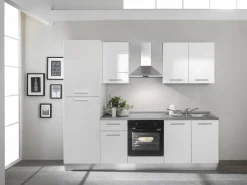 Complete Keukens|Brico Keukenblok 'Venus' Wit Hoogglans 250Cm