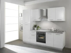 Complete Keukens|Brico Keukenblok 'Venus' Wit Hoogglans 250Cm