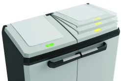 Vuilnisbakken|Brico Kis Recycling Kast Split Premium Grijs 2X110L