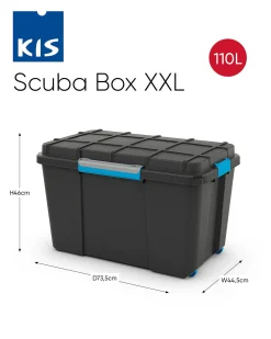 Manden & Boxen|Brico Kis Scuba Opbergbox Xl 110L Zwart/Blauwe