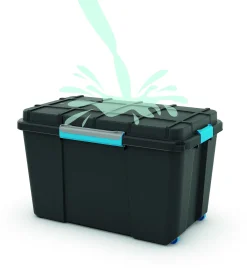 Manden & Boxen|Brico Kis Scuba Opbergbox Xl 110L Zwart/Blauwe