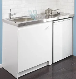 Keukenbladen & Spoelbakken|Brico Kitchenette Eco Aanrecht Rvs 120X60X5Cm Met 2 Ingebouwde Kookplaten 2X1500W