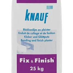 Gips- & Pleisterwerk|Brico Knauf Blokkenlijm En Pleister 'Fix & Finish' 25 Kg